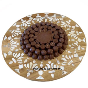 Plateau de service rectangulaire en bois, écologique, fait main, durable, décoratif pour mariage, plateau de luxe, finition naturelle, nouveau bois - Product Image 2