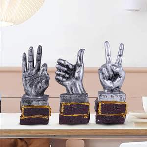 Objets décoratifs, figurine de main abstraite, modèle de décoration de table, sculptures de main en aluminium coulé faites à la main, articles de décoration intérieure - Product Image 6