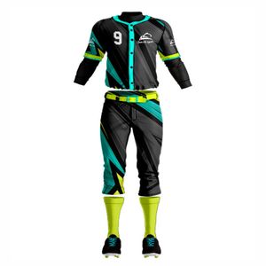 Uniforme de béisbol personalizado para hombre, sudadera transpirable de malla con estampado de transferencia de calor, conjunto de Jersey de béisbol de talla grande - Product Image 1