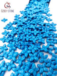 Commercio all'ingrosso 8x8 a 14x14 Cabochon a forma di stella con foro blu turchese per la creazione di gioielli per le donne - Product Image 3