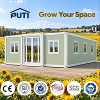 Maison conteneur extensible de luxe de 20 pieds, studio modulaire préfabriqué de 37 m² pour utilisation dans un jardin arrière-cour