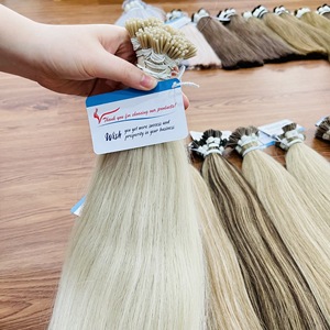 Cuticule pré-collée personnalisée Remy kératine alignée I-Tip Extensions de cheveux humains soyeux droits doux cheveux colorés faciles à utiliser - Product Image 5