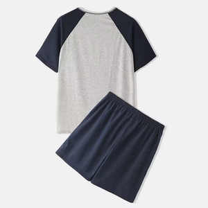 Ensemble de 2 pièces 100% coton T-shirt à manches courtes respirant de haute qualité pour hommes, couleur unie, mode estivale - Product Image 2