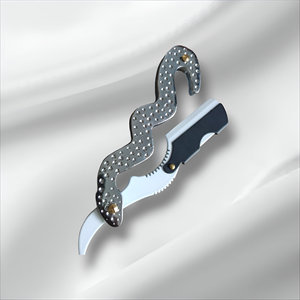 Rasoir à gorge droite en forme de serpent avec pochette en cuir élégante - Product Image 2