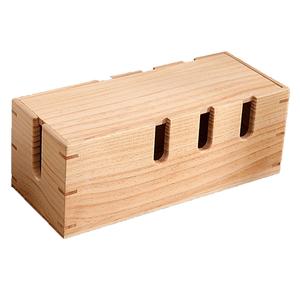 <b>Bamboo</b> Cable Management Box Wood by Cord Organizer for Desk TV Computer USB System to Cover and Hide Power <b>Strips</b> Cords - Product Image 6