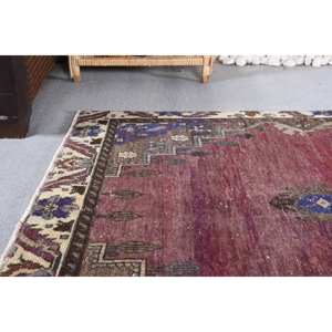 พรมตุรกีโบราณสีแดงคลาสสิกสี่เหลี่ยมขนาดใหญ่3.7 x 7.4ft ผ้าขนสัตว์ PP วัสดุลาเท็กซ์สำรองสำหรับตกแต่งห้องโถงห้อง - Product Image 2