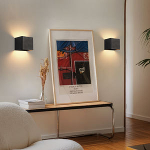 Lot de 2 lampes murales carrées noires rechargeables avec ampoule RGB longue durée, télécommande sans fil à intensité variable <span class=keywords><strong>pour</strong></span> salon et chambre à coucher - Product Image 3