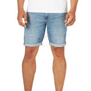 Short en jean décontracté pour homme, en coton, de qualité supérieure, sur mesure, surdimensionné, motif solide, taille moyenne, longueur genou, respirant - Product Image 1