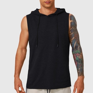 Lightweight Breathable Solid Winter Men Stringer Hoodies Cotton Blend <b>Fleece</b> Fabric for Sports Training Jogging Weightlifting - Product Image 5