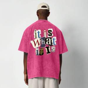 T-shirts pour hommes de qualité supérieure nouvelle mode imprimé Design léger Street Wear acide lavé hommes T-Shirts à vendre - Product Image 4