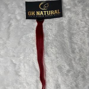Colorful Clip-In wavy <b>Texture</b> Queens Red Streaks Human <b>Hair</b> <b>Product</b> Unprocessed human <b>hair</b> extension Indian <b>Hair</b> Extensions - Product Image 1