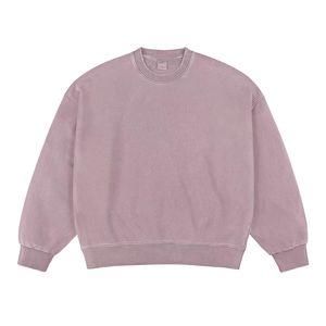 เสื้อสเวตเตอร์คอกลมผ้าฝ้ายสำหรับผู้ชายลายแปลกๆสีพื้นเสื้อสเวตเชิ้ตผ้าฝ้าย100% ย้อมสีล้วน - Product Image 4