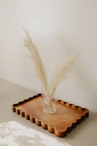 Juego de bandejas de servir con patas de madera de mango, soportes de exhibición de madera rústicos elevados, bandeja rectangular para postres y quesos, elevador para mostrador de cocina - Product Image 5