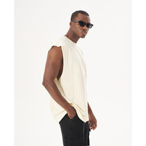 La mejor oferta, camiseta sin mangas informal para hombre, ropa de Fitness ajustada de alta calidad, Material transpirable de punto, MOQ bajo - Product Image 3