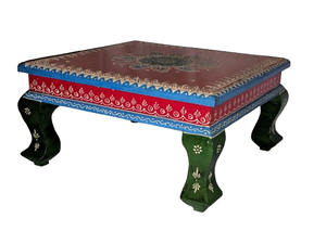 โต๊ะน้ำชาทำจากไม้ทาสีด้วยมือของชาวอินเดียสำหรับตกแต่งบ้านสำนักงานห้องนั่งเล่นห้องนอนใช้งานกลางแจ้ง - Product Image 2