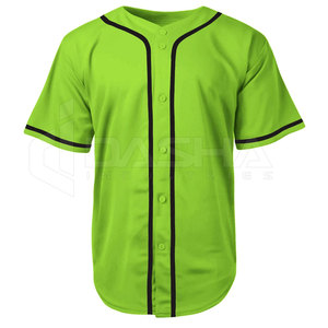 Jersey de béisbol personalizado con botones completos OEM 100% poliéster precio barato al por mayor con diseño personalizado hecho en Pakistán - Product Image 1