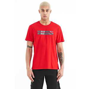 T-shirt imprimé pour homme TOMMYLIFE Peter à col rond, coupe standard, 88204, haut décontracté à manches courtes en mélange de coton premium, rouge - Product Image 2