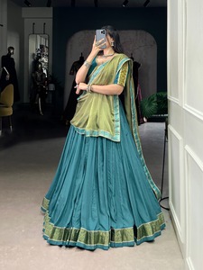 Festival Wear Pure Rayon con Zari Weaving Lehenga Choli Mujer Fabricante de moda de la India a la tarifa más baja - Product Image 3
