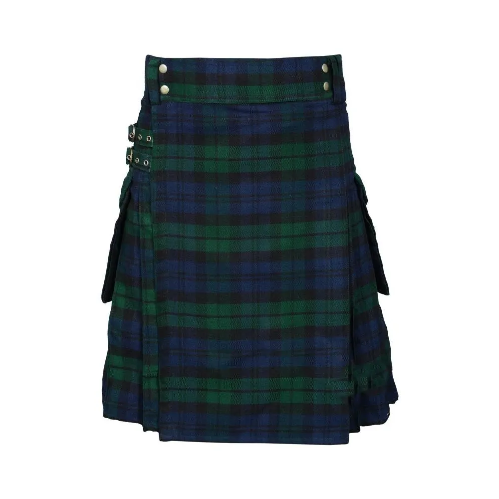 Kilt für Männer Tartan Poly Viskose Premium Qualität Scottish Utility Kilt Traditioneller Highland Herren Kilt