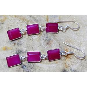 Pendientes de rubí de Plata de Ley 925 hechos a mano para niñas y mujeres, pendientes de bisel de oro rosa, una idea de regalo elegante - Product Image 4