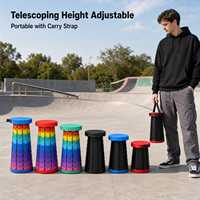 Tabouret télescopique pliable, siège pliant compact en plastique, portable, pour stade, événements sportifs, randonnée, pêche, extérieur, installation rapide, transport facile