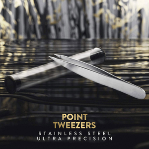 100% marteau en acier allemand forgé pince à épiler à pointe inclinée pointe pointue pince à épiler sourcils et poils incarnés - Product Image 6