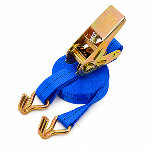 Durable 25mm Premium Polyester Ratchet Tie Strap Double-J Hooks CE Certified for Light Duty Cargo <b>Securing</b> <b>Equipment</b> - Product Image 1