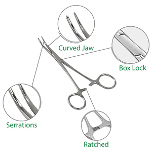 Pinzas para mosquitos de 5,5 y 6,25 pulgadas, pinzas para mosquitos con acabado recto y curvo de acero inoxidable - Product Image 6