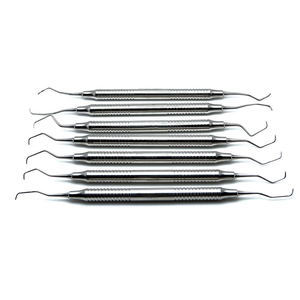 Juego de cureta Gracey quirúrgico en línea de 8 piezas, kit de instrumentos veterinarios dentales médicos, doble extremo de acero inoxidable ultraligero - Product Image 2