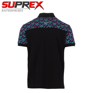 Camiseta de Golf Casual de Manga Corta con Cuello Redondo, Diseño Barroco Negro y Dorado, para Hombre, Acrílico/Nailon/Lana, Transpirable - Product Image 2