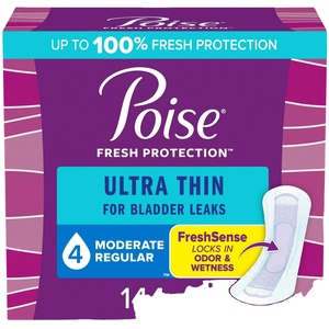 Almohadillas de incontinencia ultrafinas Poise, absorción moderada de 4 gotas, longitud regular, 144 unidades - Product Image 2