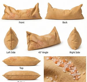 Oreiller de thérapie du cou en sel de l'Himalaya naturel, compresse chaude et froide, sac de soutien cervical pour soulager la douleur et la relaxation bien-être - Product Image 3