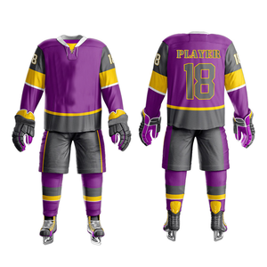 Uniformes de Hockey Personalizados de Alta Calidad, Impresos, Transpirables, 100% Poliéster, Camisetas Profesionales de Hockey sobre Hielo - Product Image 1