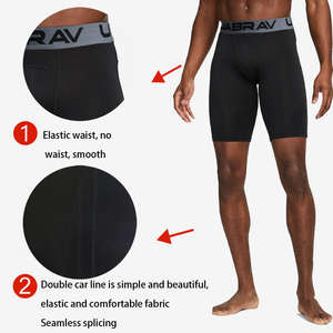 Pantalones cortos de gimnasio de entrenamiento de secado rápido con logotipo personalizado, estilo informal ligero de cintura media con bolsillos para hombres, pantalones cortos deportivos, talla de EE. UU. - Product Image 2