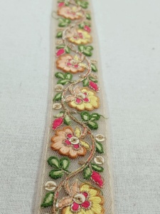 ที่กำหนดเองทำดอกไม้ออกแบบเครื่องปักสร้างขึ้นอย่างสวยงามริบบิ้นและลูกไม้สำหรับชุดแต่งงานในหลายสี - Product Image 5