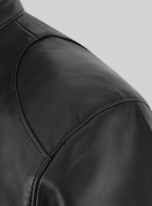 Chaqueta de Cuero Genuino para Hombre, Hecha a Medida al por Mayor, Cuello Alto, Logotipo Frontal, Impermeable, Cortavientos, Ropa de Abrigo de Invierno - Product Image 6