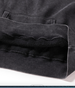 Sudadera con capucha lavada con ácido de gran tamaño y logotipo personalizado, ropa de calle de algodón de felpa francesa con estampado desgastado por el sol, talla XS para invierno - Product Image 3