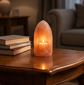 Porte-bougie chauffe-plat en sel rose de l'Himalaya naturel en forme de balle, support votif en cristal de roche pour décoration d'intérieur moderne et cadeau de spa - Product Image 4