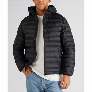 Vestes pour hommes Veste matelassée d'hiver pour hommes en duvet de bulle avec col à capuche Fermeture éclair Veste de rue d'extérieur pour hommes - Product Image 3