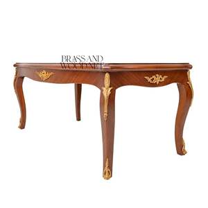 โต๊ะกาแฟไม้ทรงสี่เหลี่ยมหรูหรา พร้อมท็อปวีเนียร์ลายเพชร และตกแต่งด้วยทองเหลืองสีทอง สำหรับห้องนั่งเล่นสุดหรู - Product Image 3