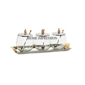 ถาดเสิร์ฟอาหารสีขาวเคลือบด้วยโลหะเคลือบสีทองอุปกรณ์สำหรับร้านอาหารและโรงแรม - Product Image 4