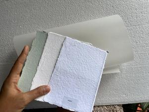 Papel de Pulpa de Bambú con Borde Deshilachado, Recubierto de PE, Colorido, Hecho a Medida para Manualidades, Invitaciones, Papelería, Proyectos Creativos Únicos con Textura - Product Image 3