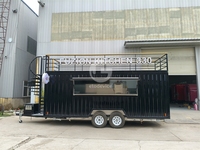 Conteneur à double étage sur roues, extérieur, 19 pieds, bar, restaurant, semi-remorque de camion de nourriture