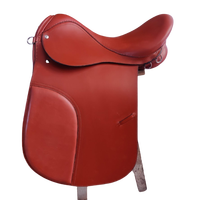 Selle de dressage anglaise fabriquée en Inde, 100% cuir véritable teint à la fût, arceau en fibre plastique, design personnalisable, couleur disponible