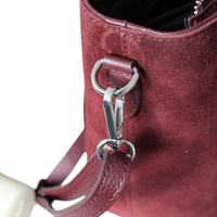 Sac fourre-tout décontracté pour femme en cuir suédé pliable, luxueux et durable, élégant, multi-poches, bandoulière amovible, fermeture éclair