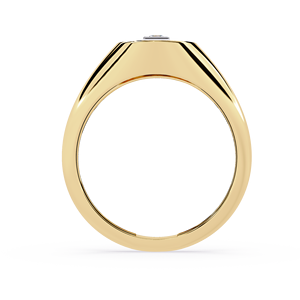 Bague en or massif 10K 14K personnalisable avec diamant taille baguette, certification IGI, style ethnique, fabrication artisanale pour femme - Product Image 5