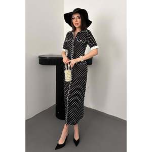 ชุดเดรสลายจุดสีดำ - สีดำ - Product Image 2
