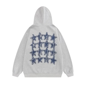 เสื้อฮู้ดพิมพ์ลายเย็บขอบผ้าพัฟฟ์มีฮู้ดโอเวอร์ไซส์แบบกำหนดเอง - Product Image 2