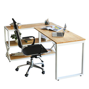 Contemporary L-Shaped Corner Desk and Chair Combo CB68201 for Home <b>Office</b> or Bedroom Writing <b>Computer</b> Table - Product Image 1