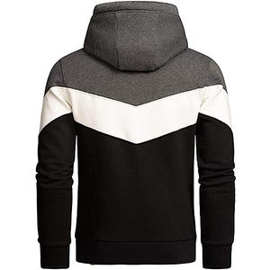 เสื้อฮู้ดผู้ชายผ้าฟลีซคอตตอนคุณภาพสูง 100% สีพื้น พร้อมโลโก้และสีที่กำหนดเอง สำหรับออกกำลังกายเล่นกีฬาในฤดูใบไม้ผลิ - Product Image 2